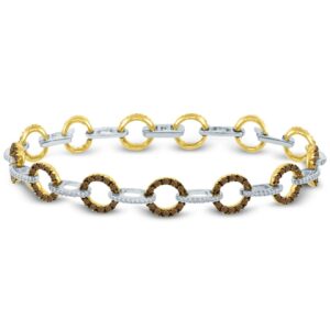 yellow gold bracelet with cognac diamonds