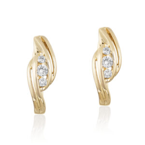 yellow gold diamond earrings
