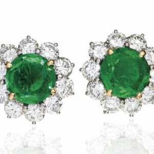 white gold earrings with emerald & diamonds (copy)