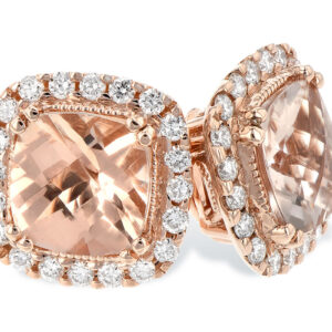 rose gold morganite & diamond earrings