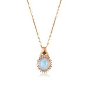 rose gold pendant with opals & diamonds