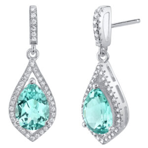 white gold earrings with paraiba tourmaline & diamonds