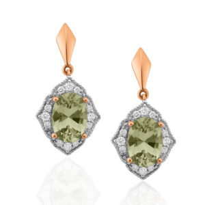 rose gold earrings with zultanite & diamonds